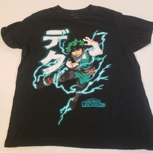 Black My Hero Academia short sleeve graphic tee shirt size L (42/44)